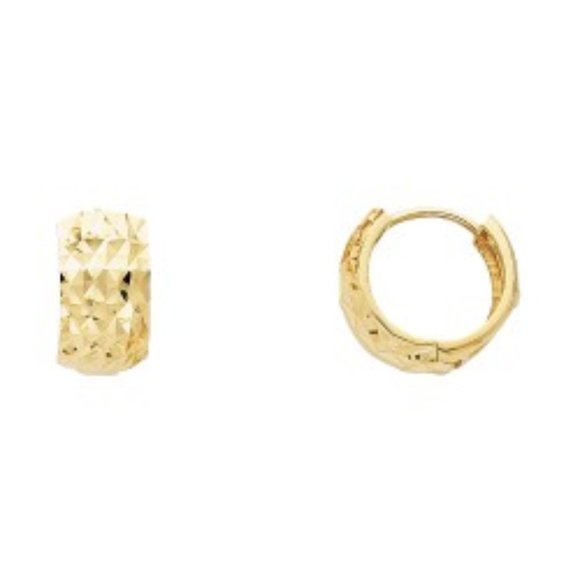 Jewelry - 14K Yellow Gold 7mm 15mm Hoop Earrings